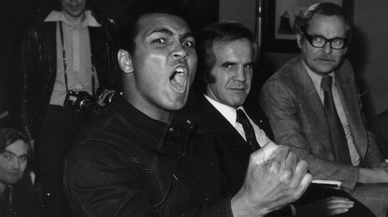 Ali at press conference in 1974