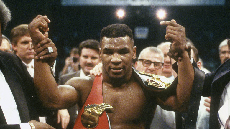 Mike Tyson after beating Larry Holmes