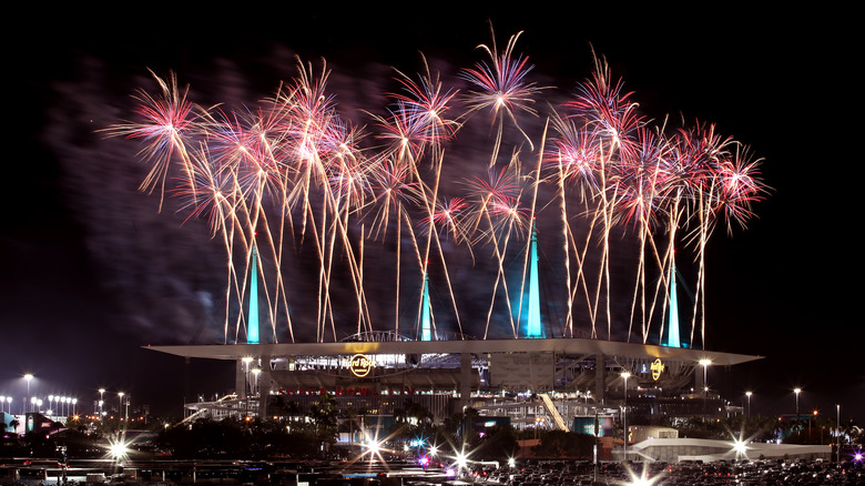 fireworks at halftime show