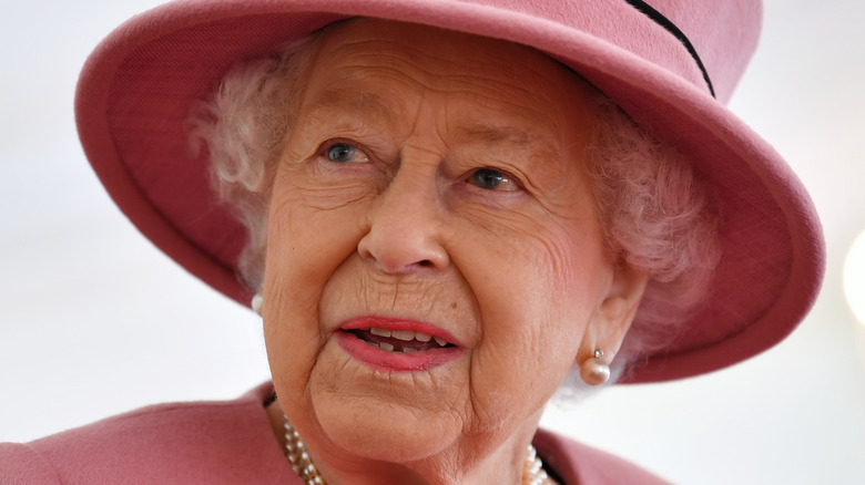 Queen Elizabeth II wearing pink