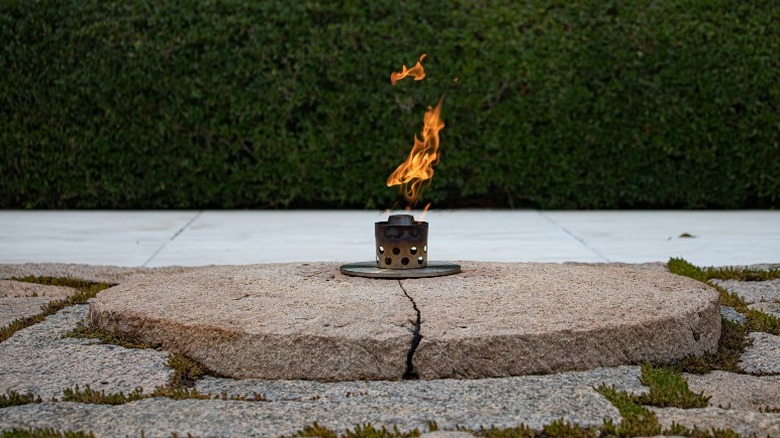The eternal flame at JFK's grave