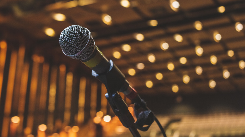 a microphone on a stage