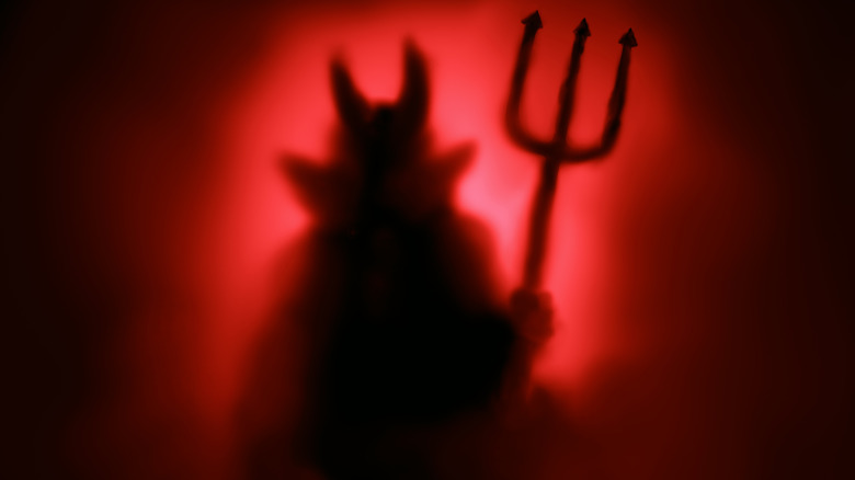 Pitchfork horns devil costume