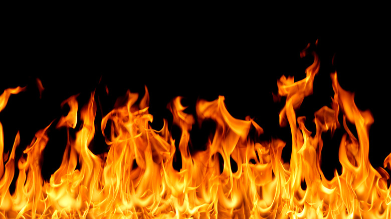 fire on black background