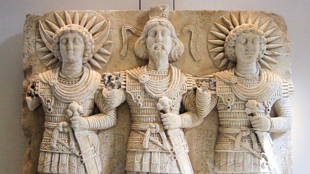 Religious sculpture from Palmyra, 100 CE, including Baalshamen