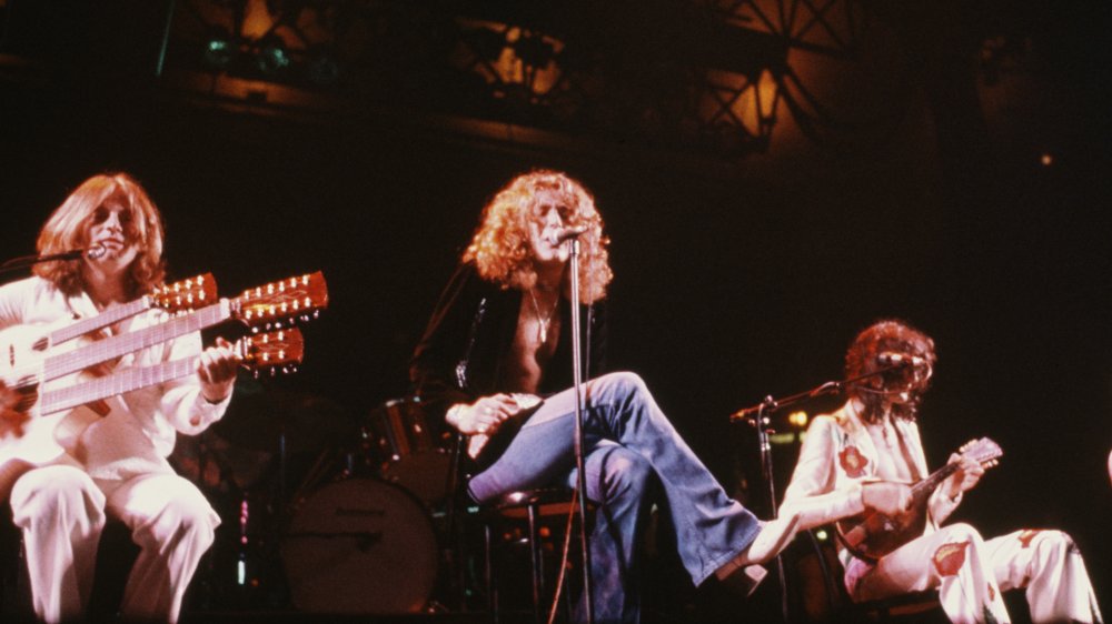 Led Zeppelin performing in 1977