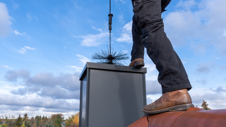 A chimney sweep