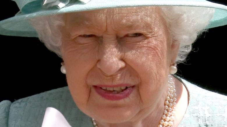 Queen Elizabeth II grimace