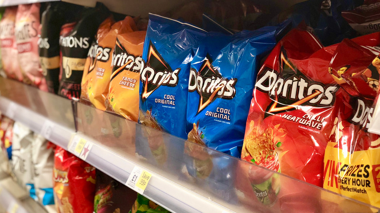Store shelf Doritos chips