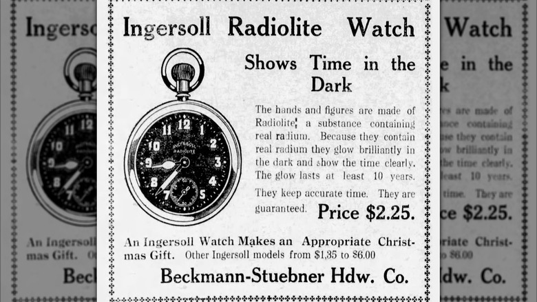 ad for radium illuminated watches