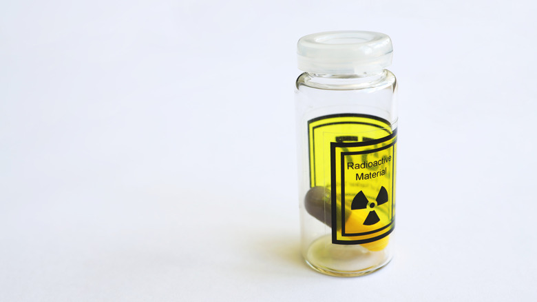 radioactive capsule inside bottle