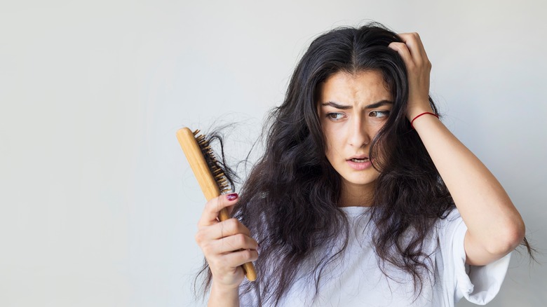 woman with damaged and broken hair
