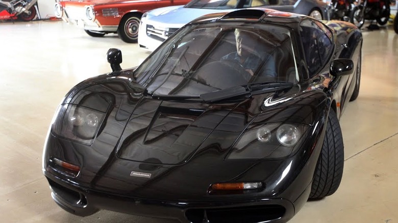 Jay Leno sitting inside McLaren