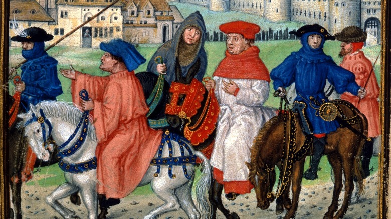 Medieval illustration of Canterbury pilgrims