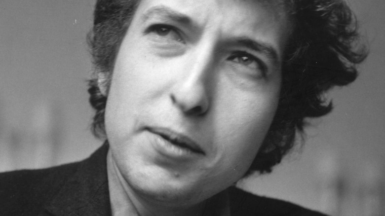 Bob Dylan black and white photo