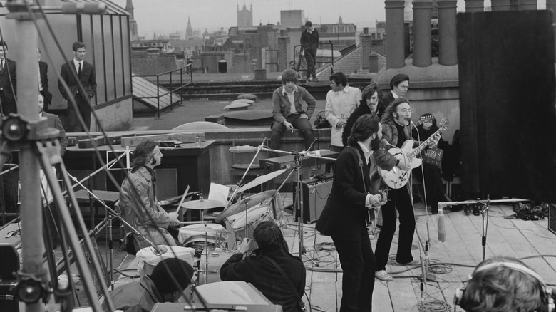 The Beatles performing live 