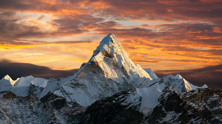 Mt Everest at the golden hour