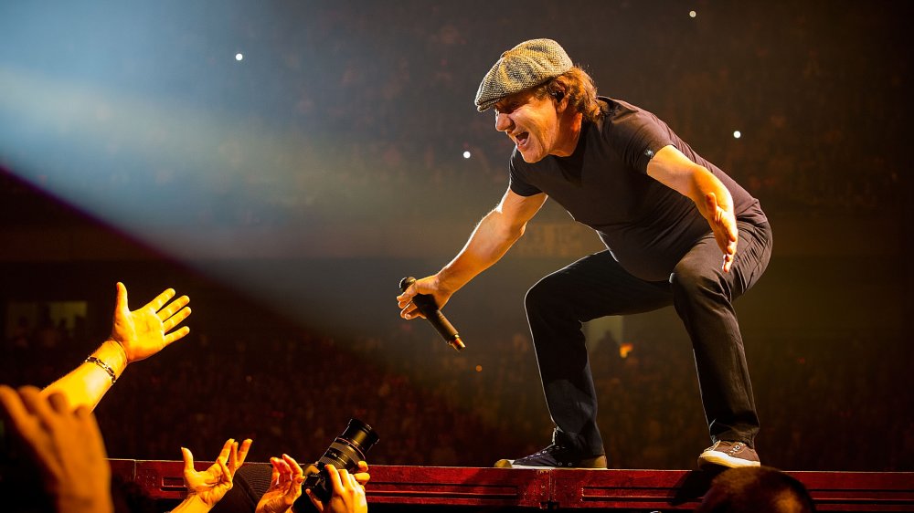 Brian Johnson playing for the camera