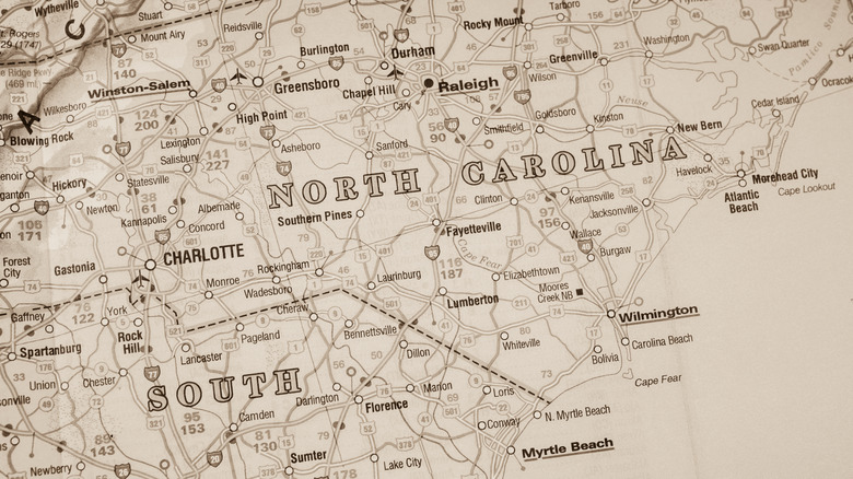 Carolinas on a map