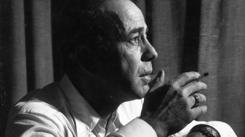 Humphrey Bogart and cigarette in profile