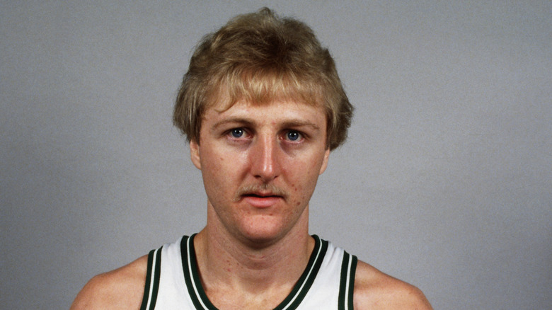 Young Larry bird in Celtics uniform 1978