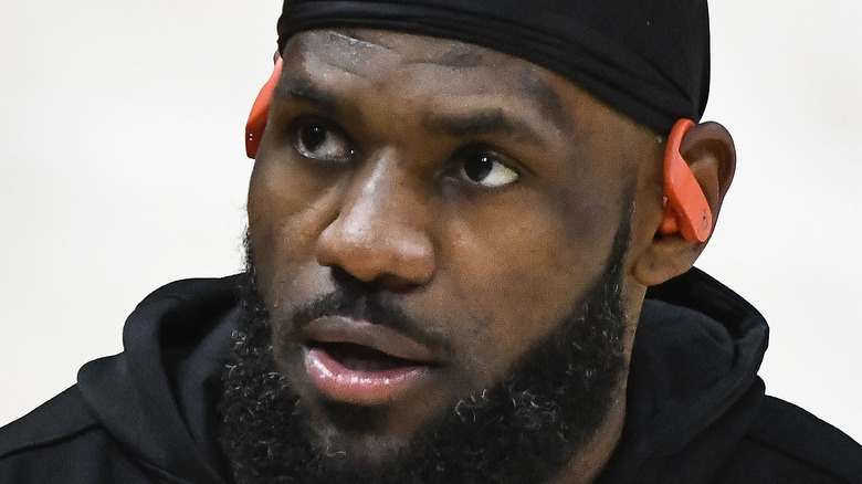 LeBron James staring