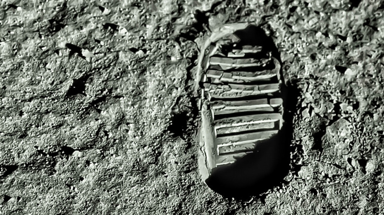 Buzz Aldrin's footprint on the moon