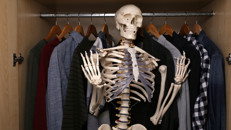 skeleton in closet