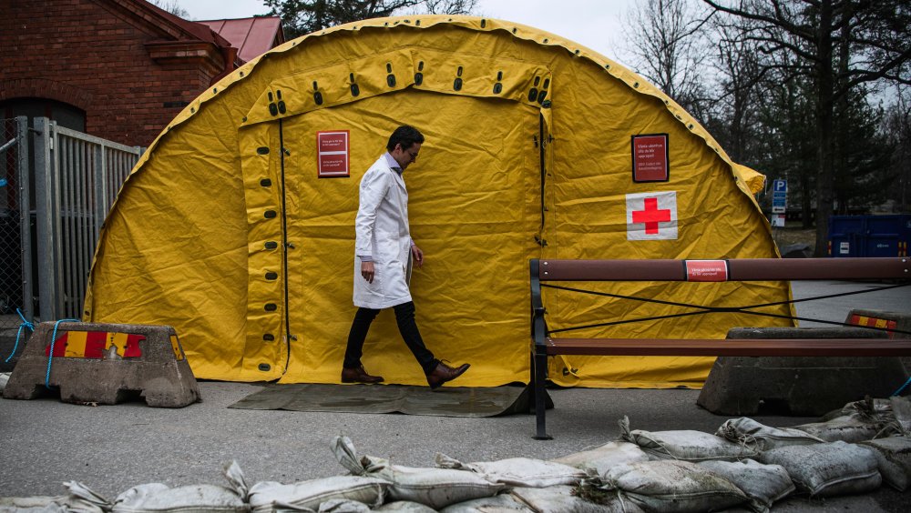 Swedish coronavirus testing tent