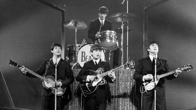 the beatles on stage