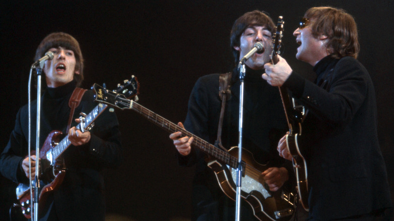 The Beatles performing