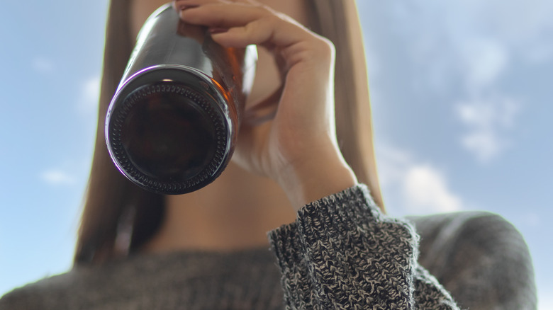 Drinking from a bottle