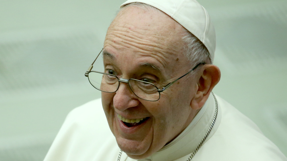 Pope Francis smiling, December 2020