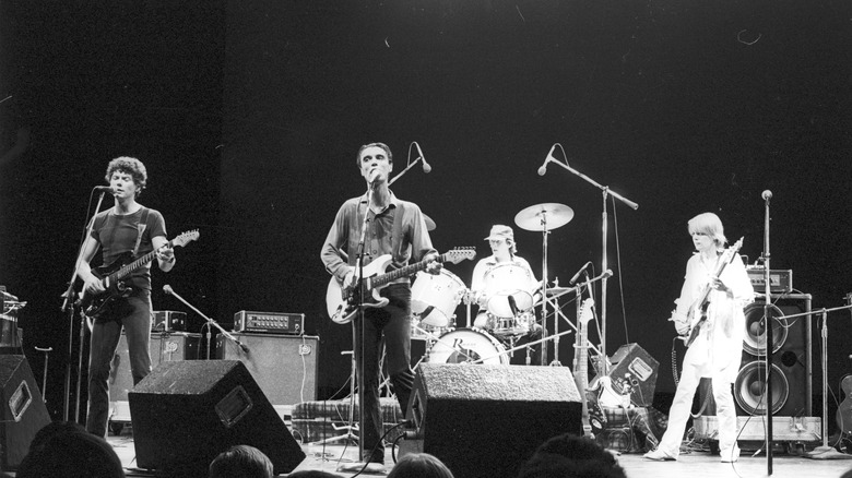 Talking Heads playing live on stage