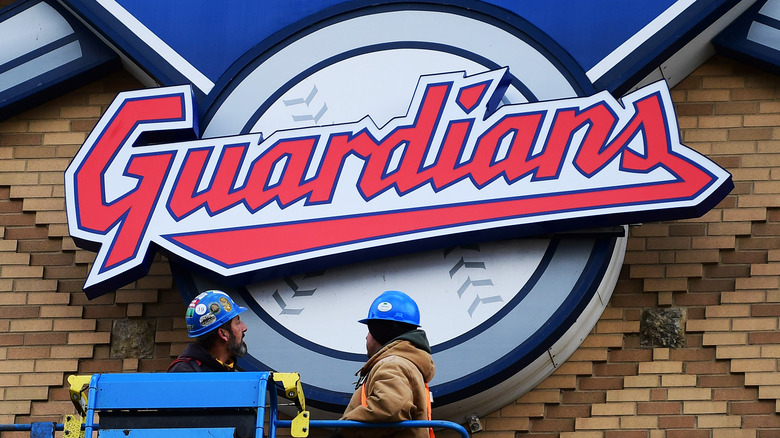 Cleveland Guardians signage in Cleveland