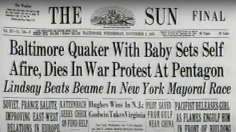 Newspaper article about Norman Morrison