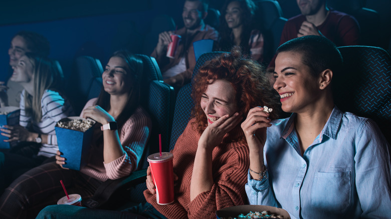 people watching a movie