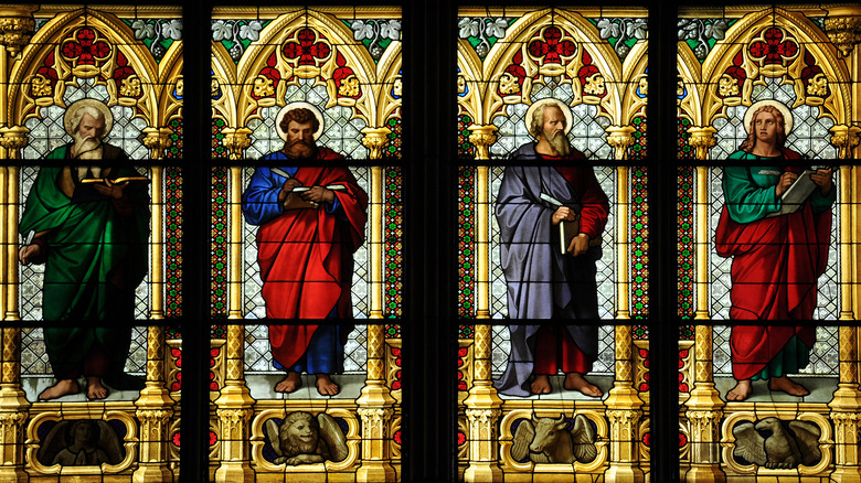 four gospel writers stained glass
