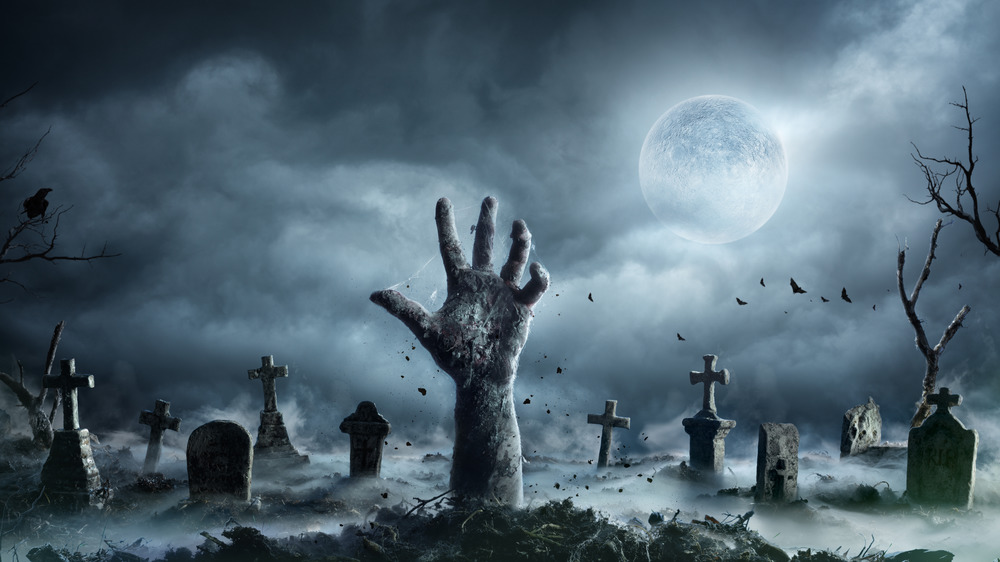 Zombie escaping the grave