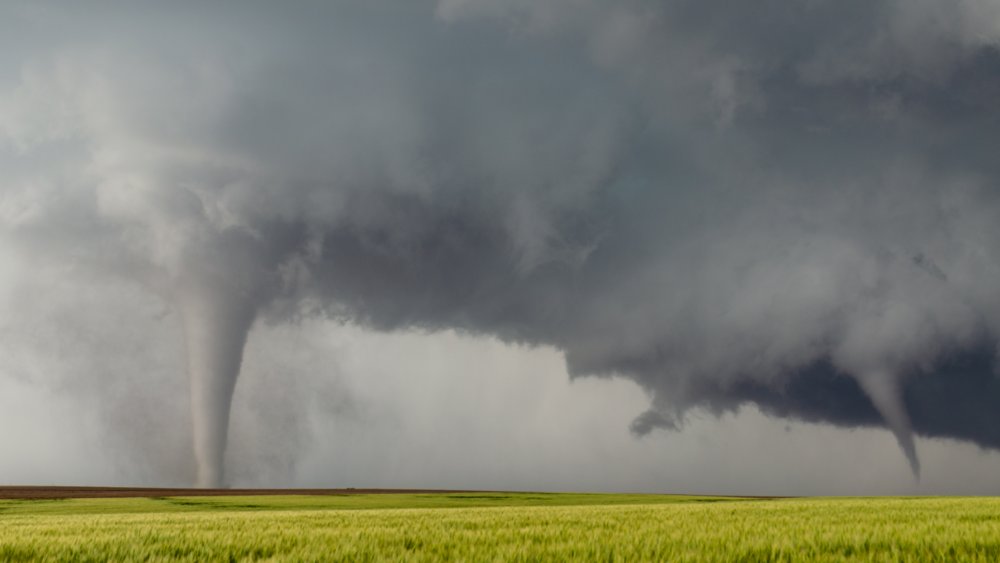 Super Cyclone or Tornado forming over a field