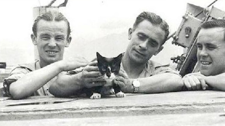 Unsinkable Sam with crew members