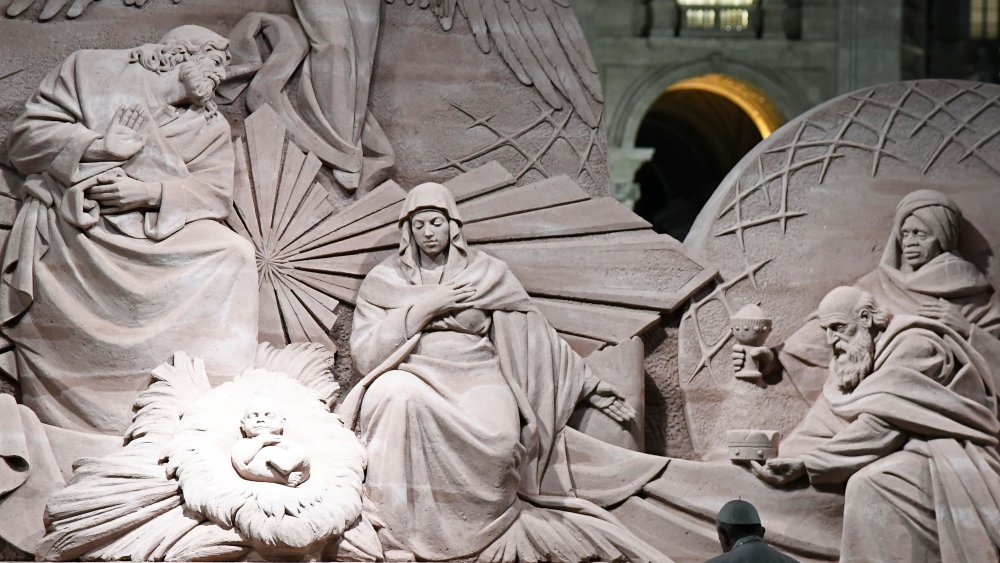 carved nativity scene