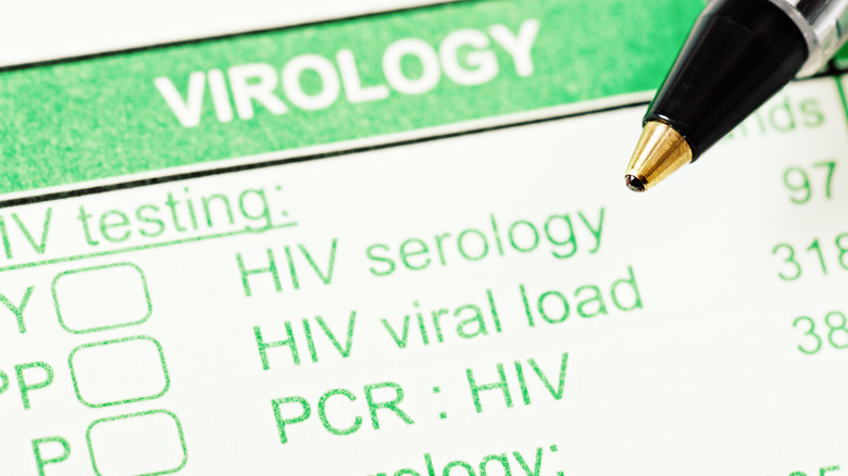 HIV test form and pen