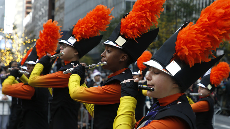 Thanksgiving Day parade marchers
