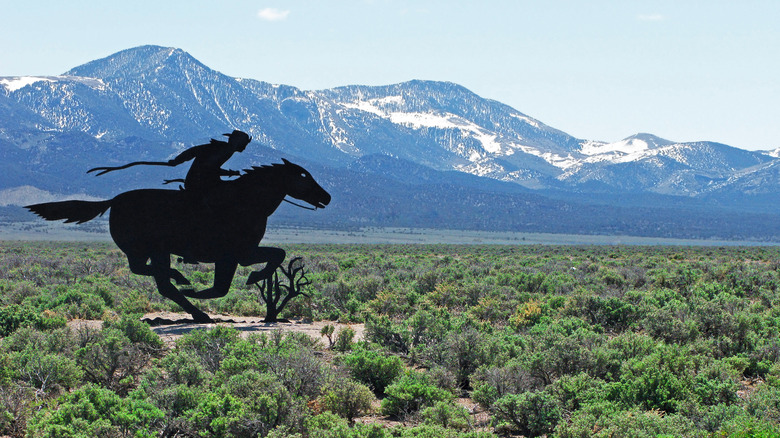 Pony Express rider display in Nevada