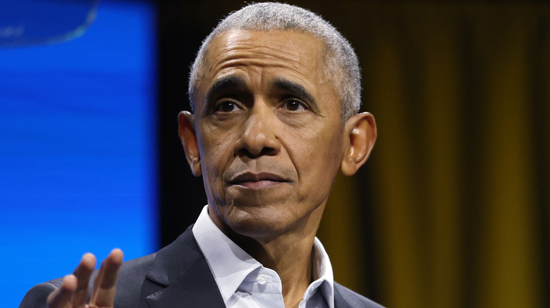 Barack Obama at the podium