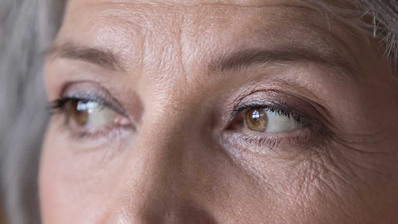 Close up of person's face and eyes 