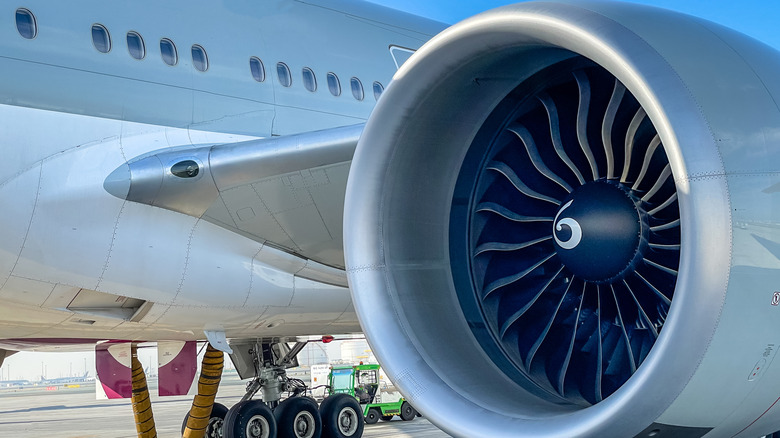 Plane turbine close-up