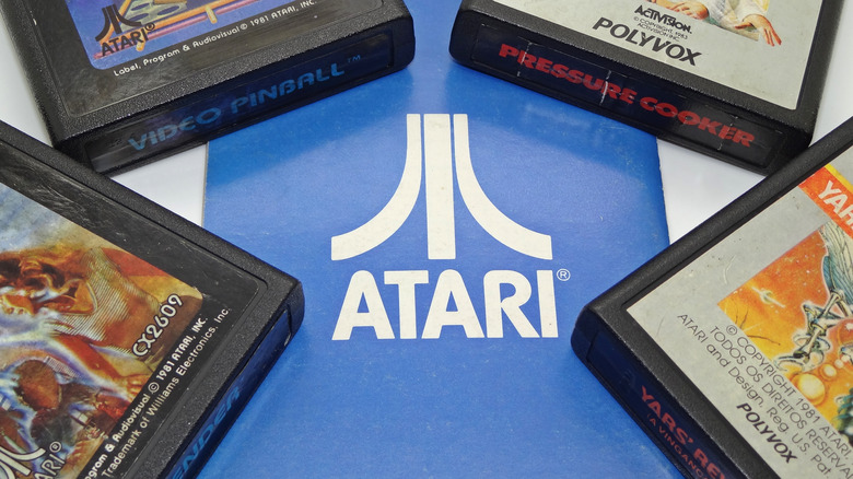 atari logo gaming system cartridges