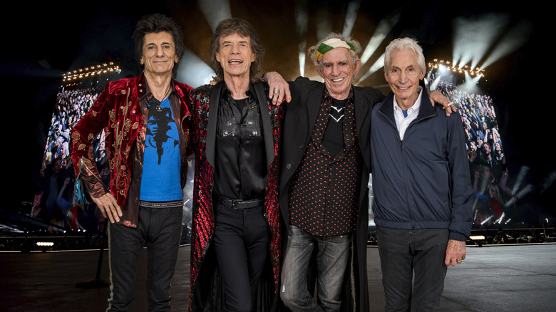 The Rolling Stones posing for a photo